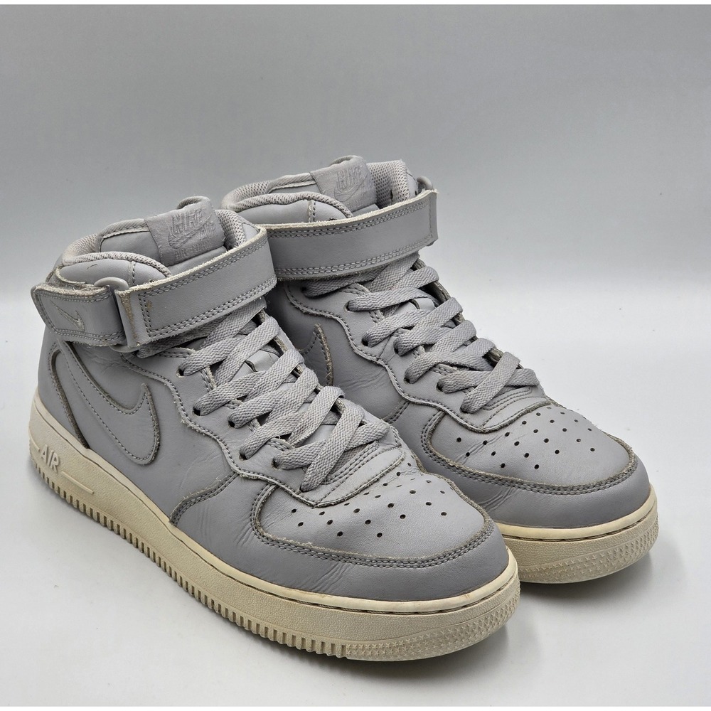 Nike Air Force 1 Mid '07 Wolf Grey 315123-046 Men's Size 8 Leather Sneakers AF1